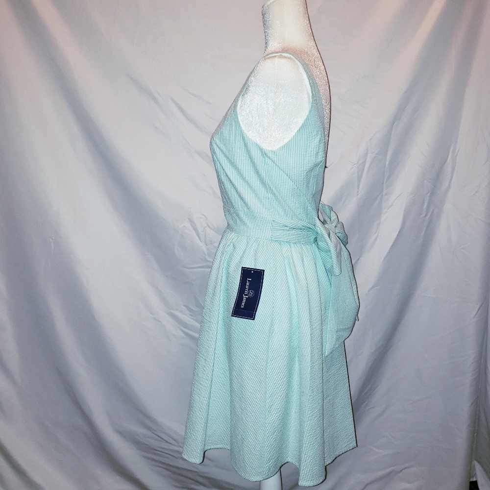 NWT Lauren James Sz Small Green White Dress - Picture 3 of 5